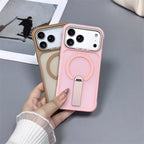Translucent MagSafe Case for iPhone 17 Pro Max with 360° Invisible Kickstand, Pink ****