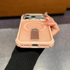 Translucent MagSafe Case for iPhone 17 Pro Max with 360° Invisible Kickstand, Pink ****