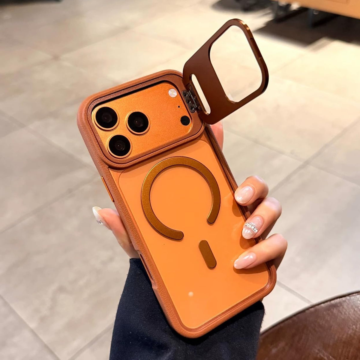 Transparent MagSafe iPhone Case Military-Grade Drop Protection Invisible Kickstand Built-in Camera Lens Protection
