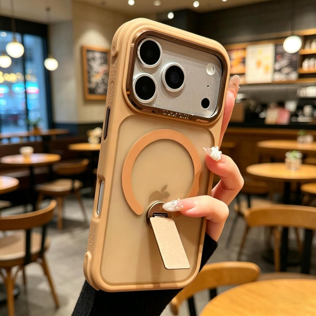 Translucent MagSafe Case for iPhone 17 Pro Max with 360° Invisible Kickstand, Pink ****