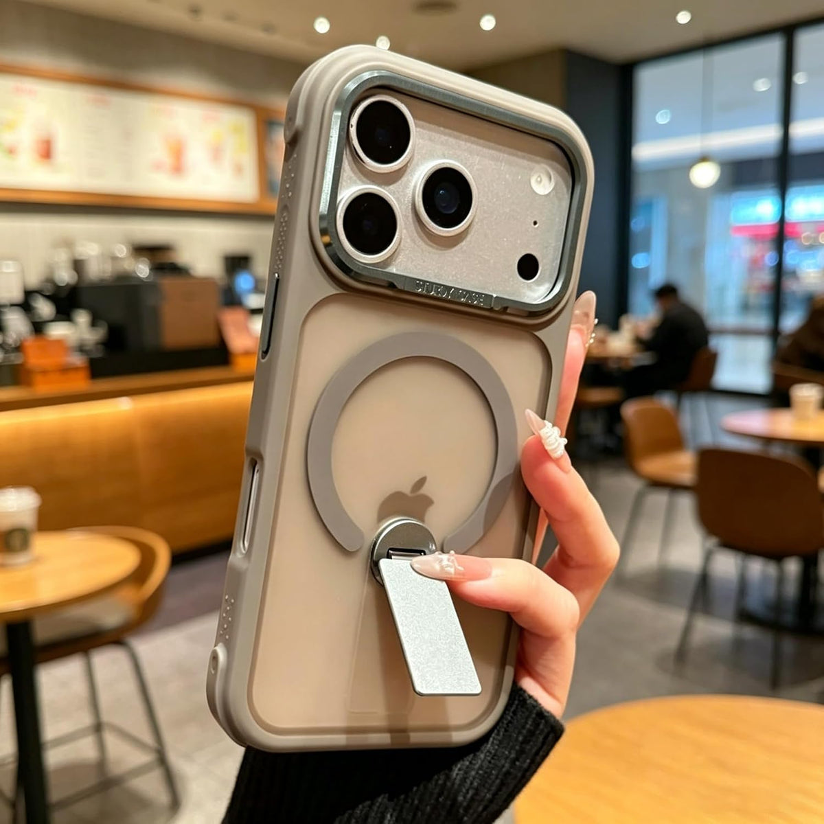 Translucent MagSafe Case for iPhone 17 Pro Max with 360° Invisible Kickstand, Pink ****