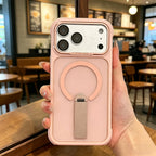 Translucent MagSafe Case for iPhone 17 Pro Max with 360° Invisible Kickstand, Pink ****
