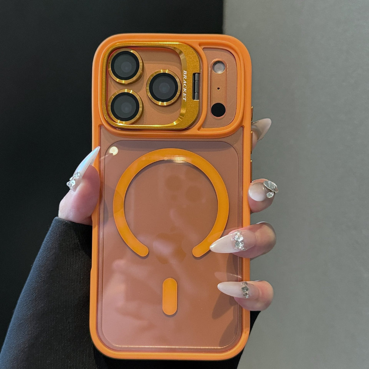 Transparent MagSafe iPhone Case Military-Grade Drop Protection Invisible Kickstand Built-in Camera Lens Protection