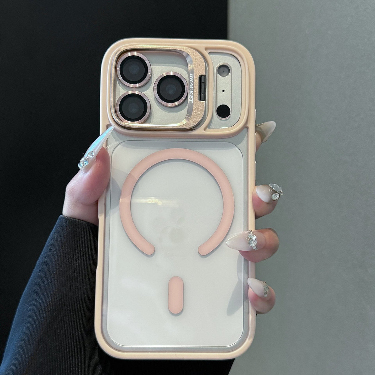 Transparent MagSafe iPhone Case Military-Grade Drop Protection Invisible Kickstand Built-in Camera Lens Protection