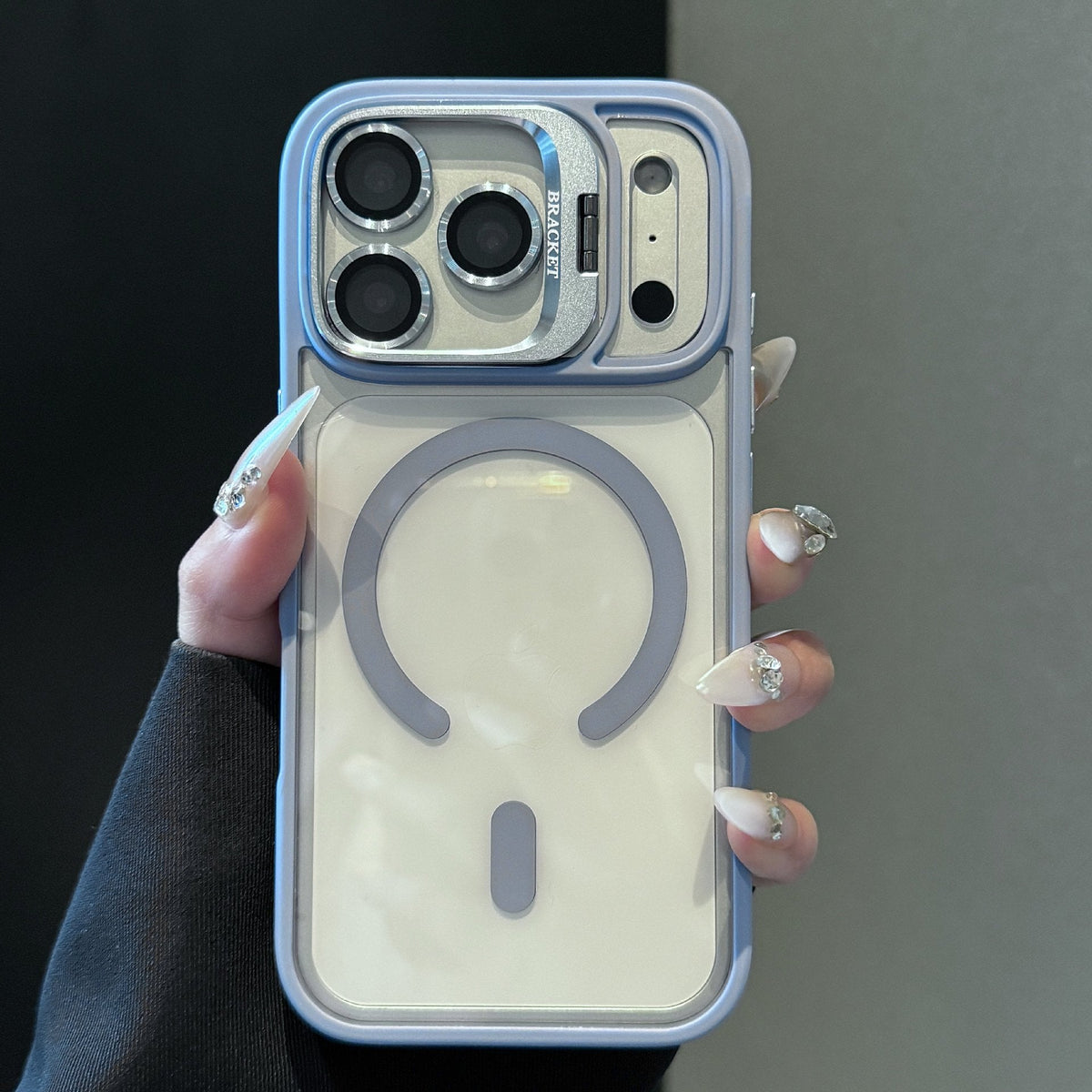 Transparent MagSafe iPhone Case Military-Grade Drop Protection Invisible Kickstand Built-in Camera Lens Protection